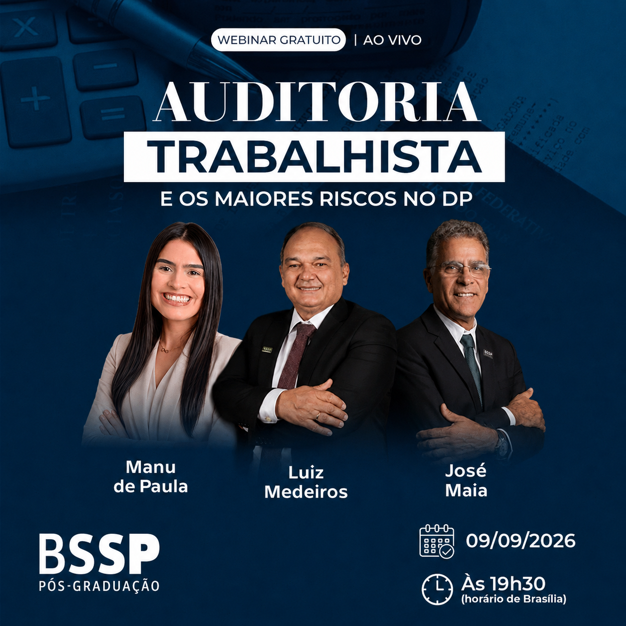 Evento Auditoria Trabalhista e os Maiores Riscos no DP da BSSP